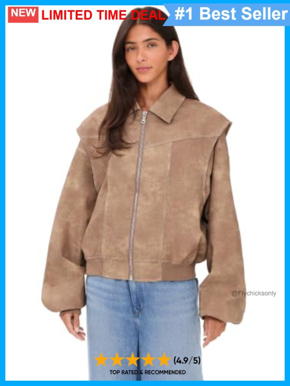 Lioness Faux Leather Bomber Jacket Womens Collared Zip Front Casual